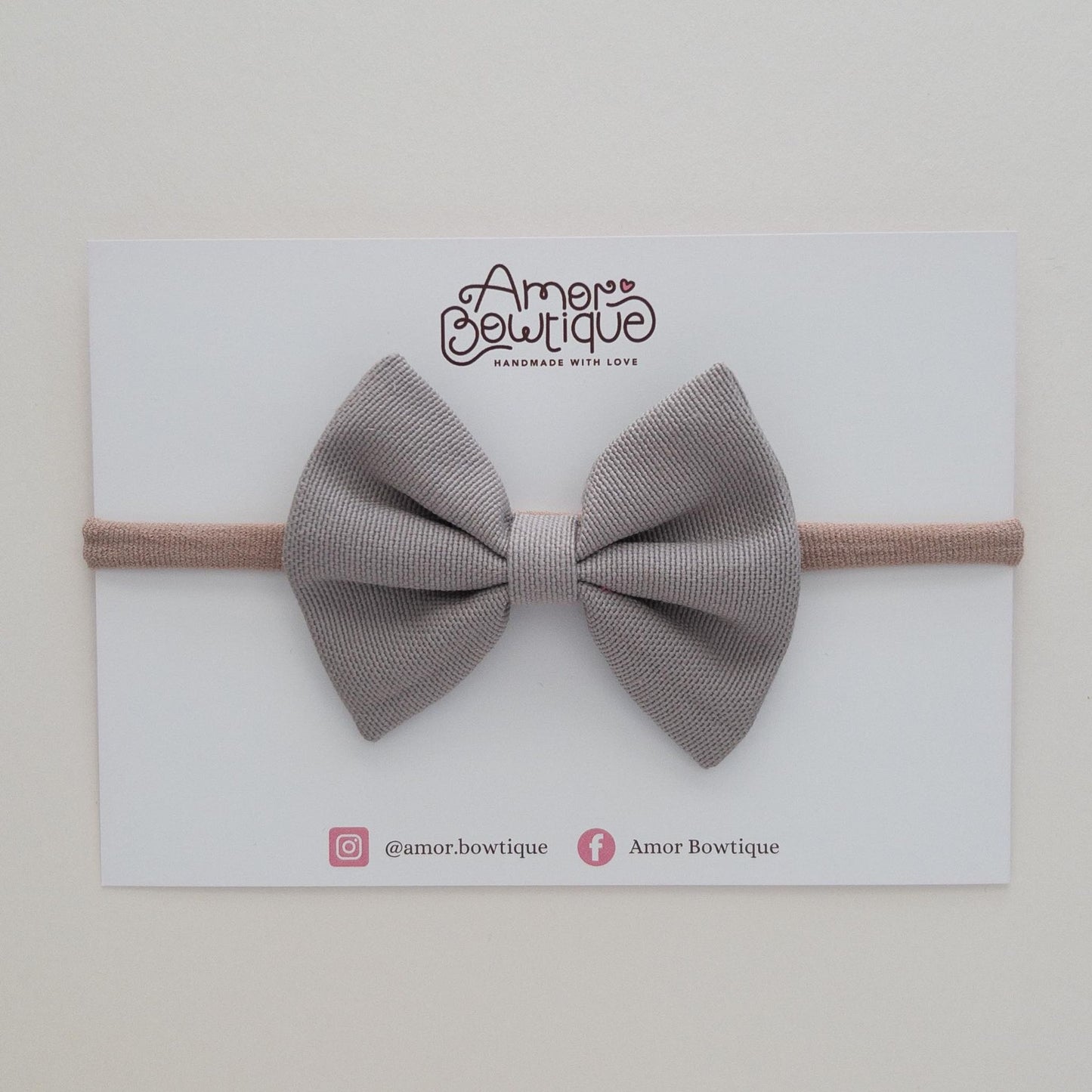 Pinch Bow Dainty Headband | GREY