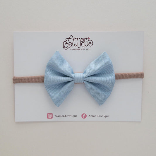 Pinch Bow Dainty Headband | SKY