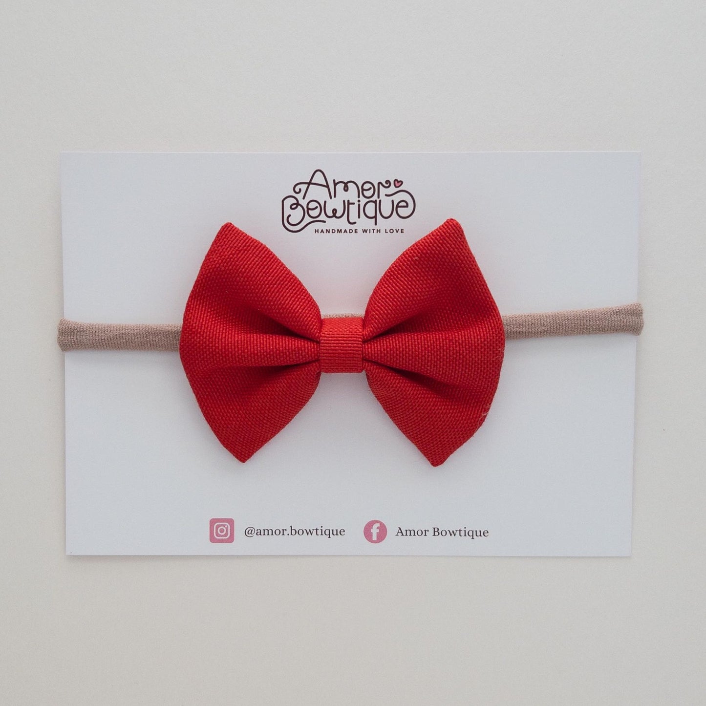 Pinch Bow Dainty Headband | RED