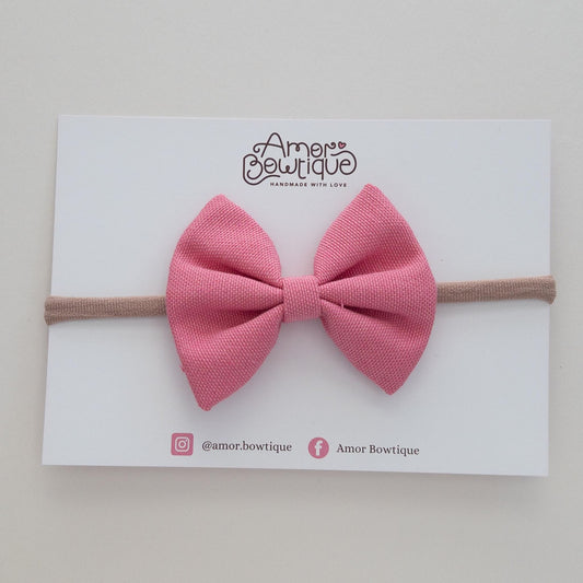 Pinch Bow Dainty Headband | FLAMINGO