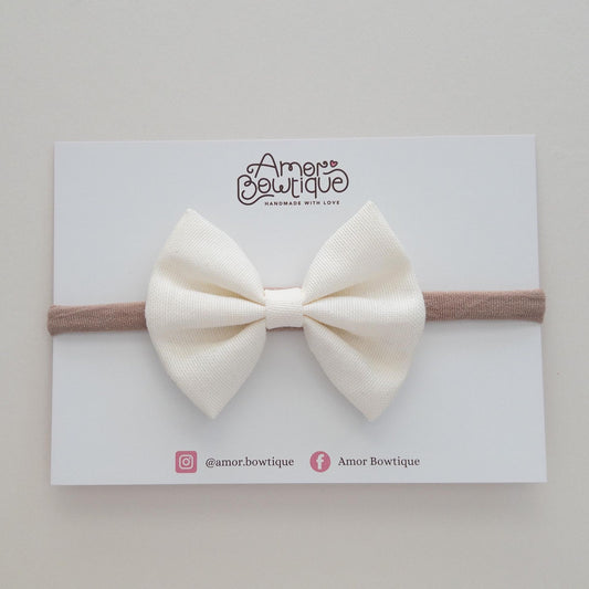 Pinch Bow Dainty Headband | WHITE