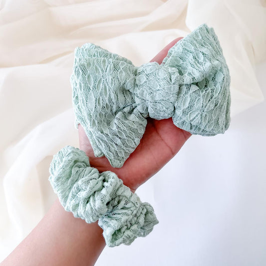 Oversized Topknot | Mint Lace