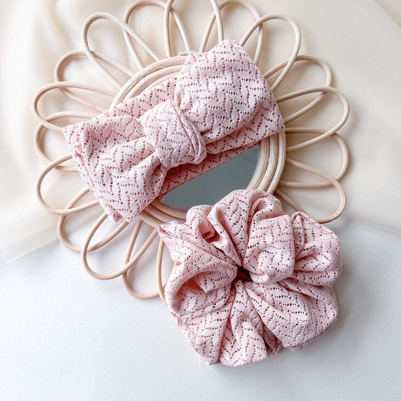 Oversized Topknot | Dusty Pink Lace
