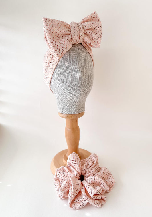 Oversized Topknot | Dusty Pink Lace