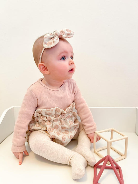 Floral Blush Bow Nylon Band