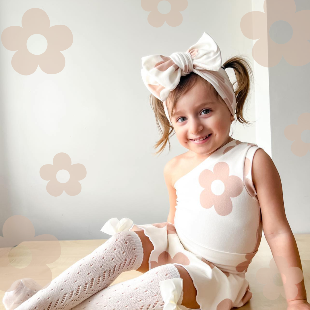 Neutral Daisies | One Shoulder Top
