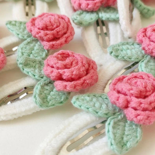 CROCHET CLIPS | Pink Rose