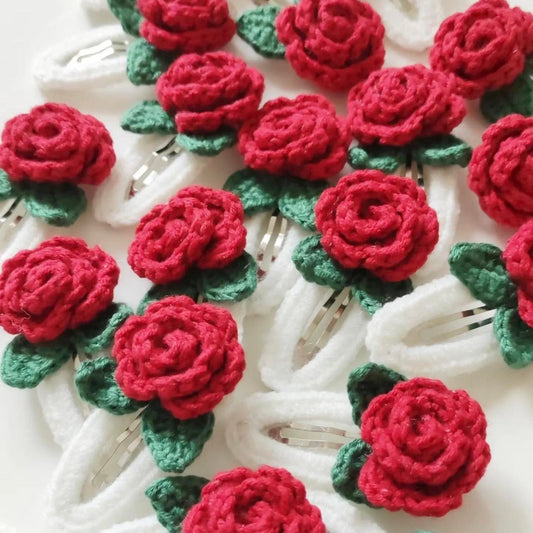 CROCHET CLIPS | Red Rose