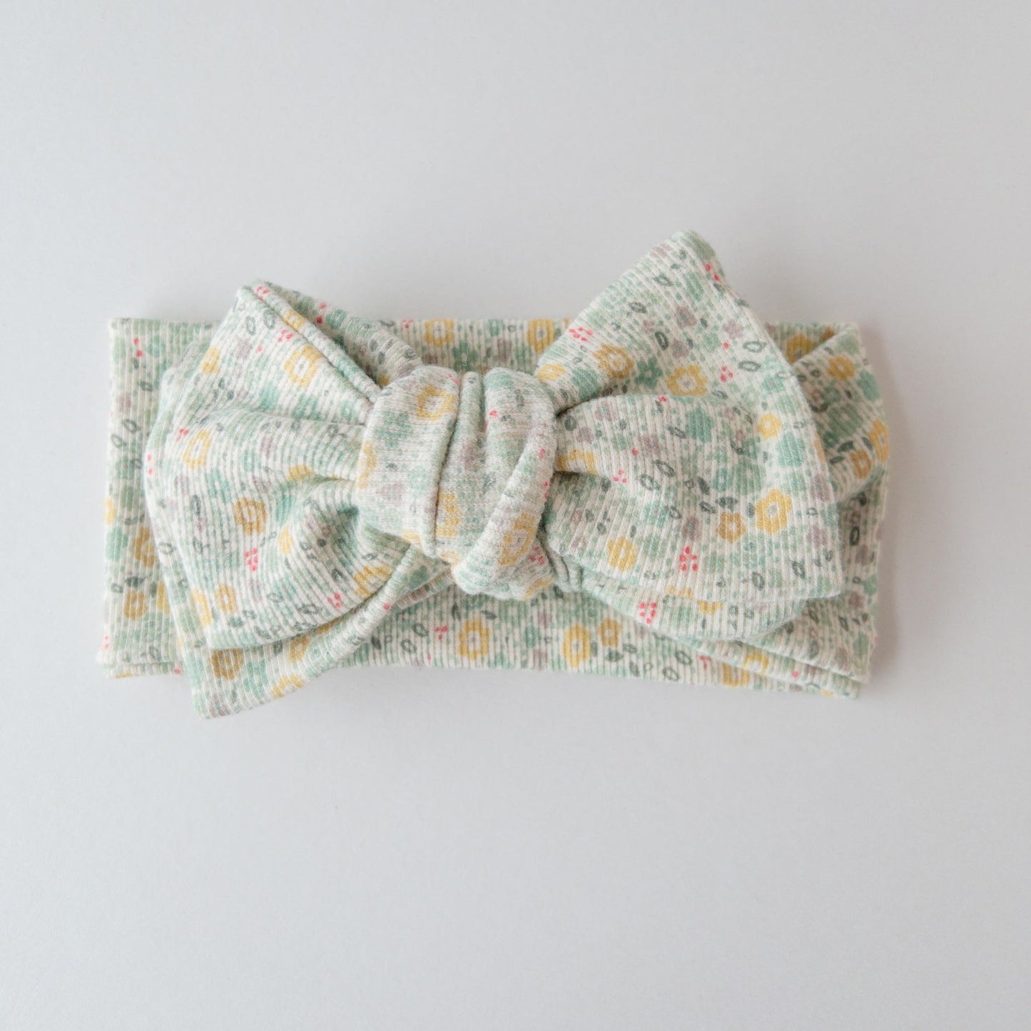 CHUNKY TOPKNOT | GREEN FLORAL