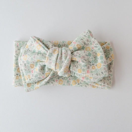 CHUNKY TOPKNOT | GREEN FLORAL