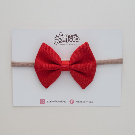 Pinch Bow Dainty Headband | RED
