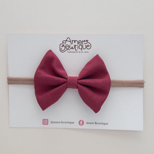 WINE | Pinch Bow Dainty Headband