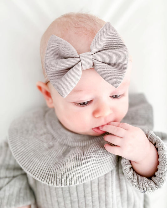 Pinch Bow Dainty Headband | GREY