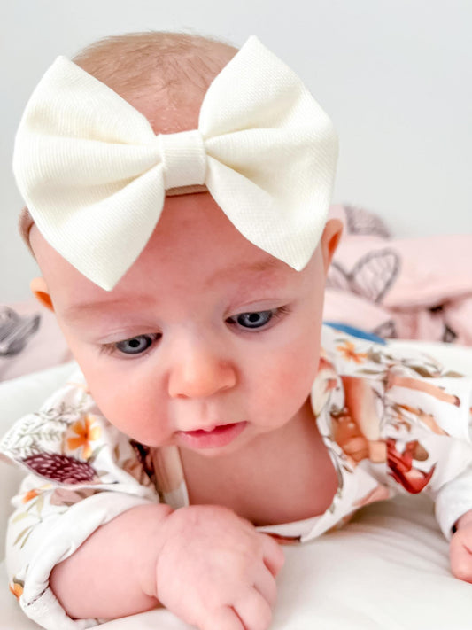 Pinch Bow Dainty Headband | WHITE