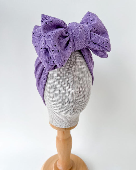 OVERSIZED TOPKNOT | PURPLE EYELETE