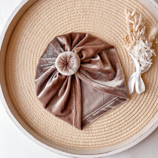 VELVET TURBAN | CAMEL