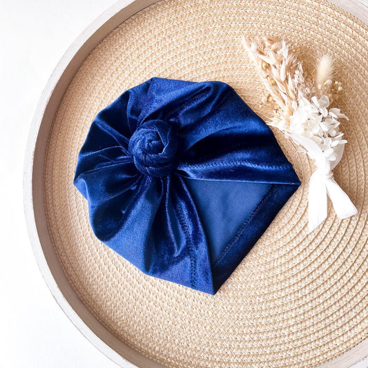 VELVET TURBAN | BLUE