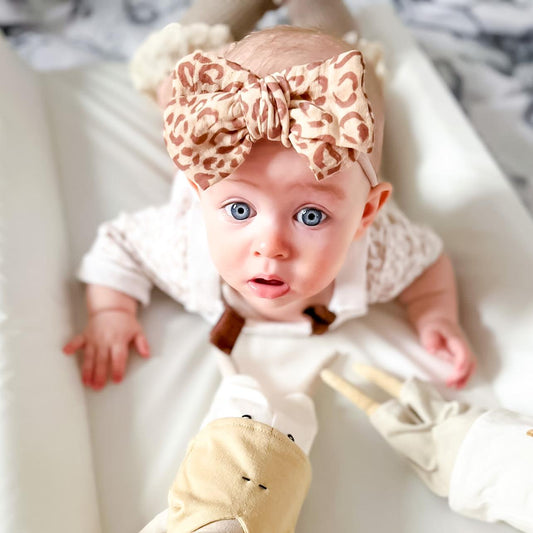 GAUZE BOW | NUDE LEOPARD