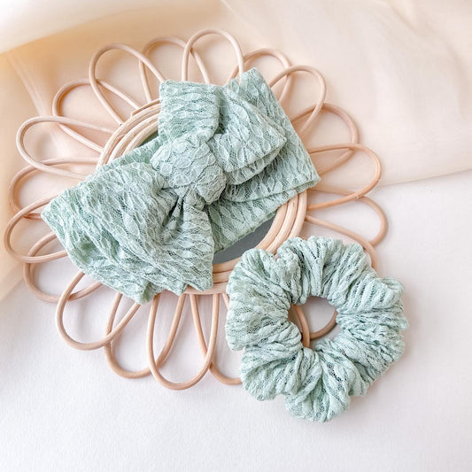 Oversized Topknot | Mint Lace