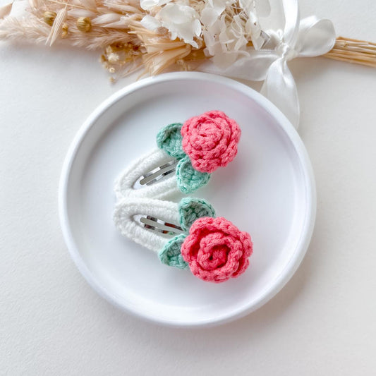 CROCHET CLIPS | Pink Rose