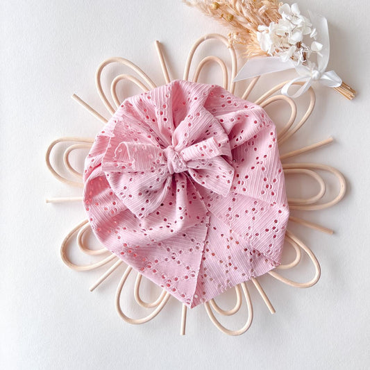 BROIDERIE ANGLAISE TURBAN | PINK