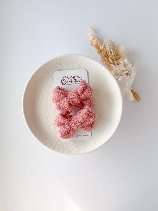 TEDDY PIGTAIL SET | DUSTY PINK