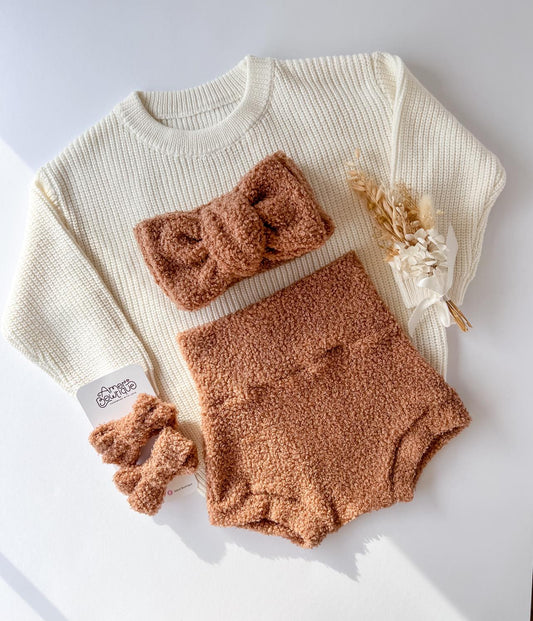 TEDDY PIGTAIL SET | ALMOND