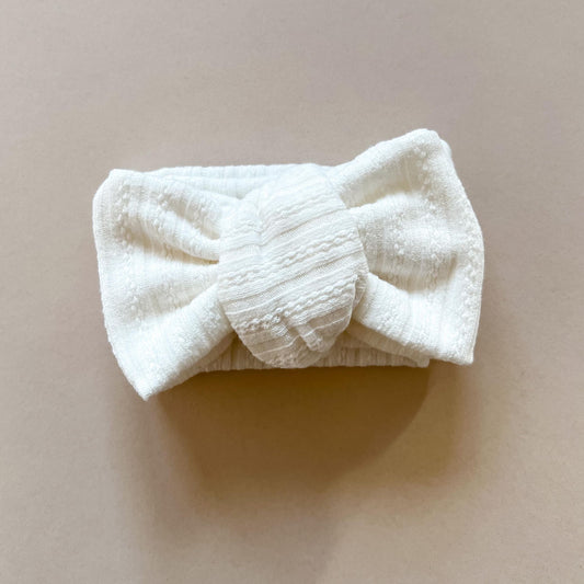 KNIT OVERSIZED TOPKNOT | WHITE