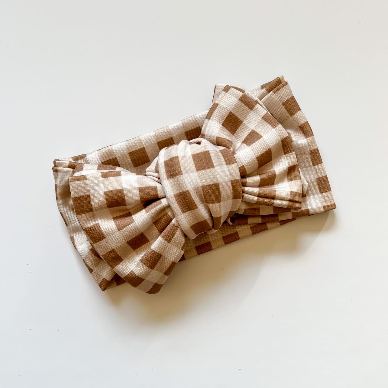 OVERSIZED TOPKNOT | BROWN GINGHAM