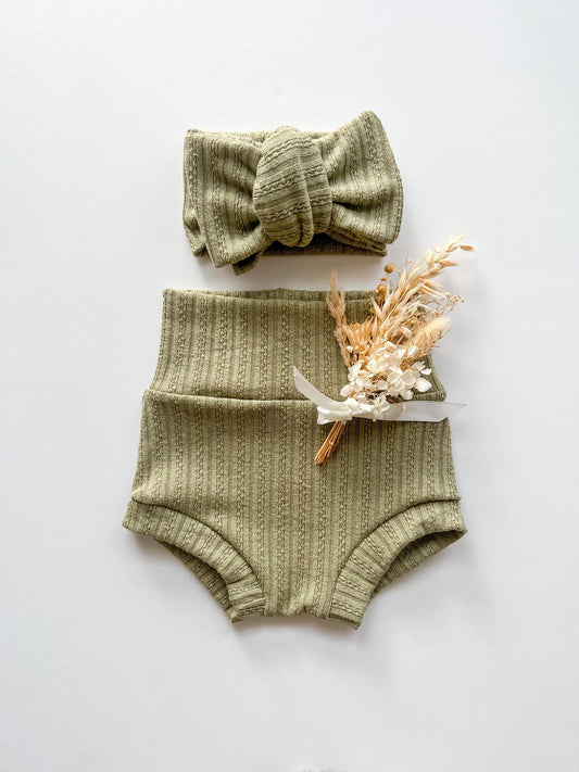 RIB KNIT BUMMIE | SAGE