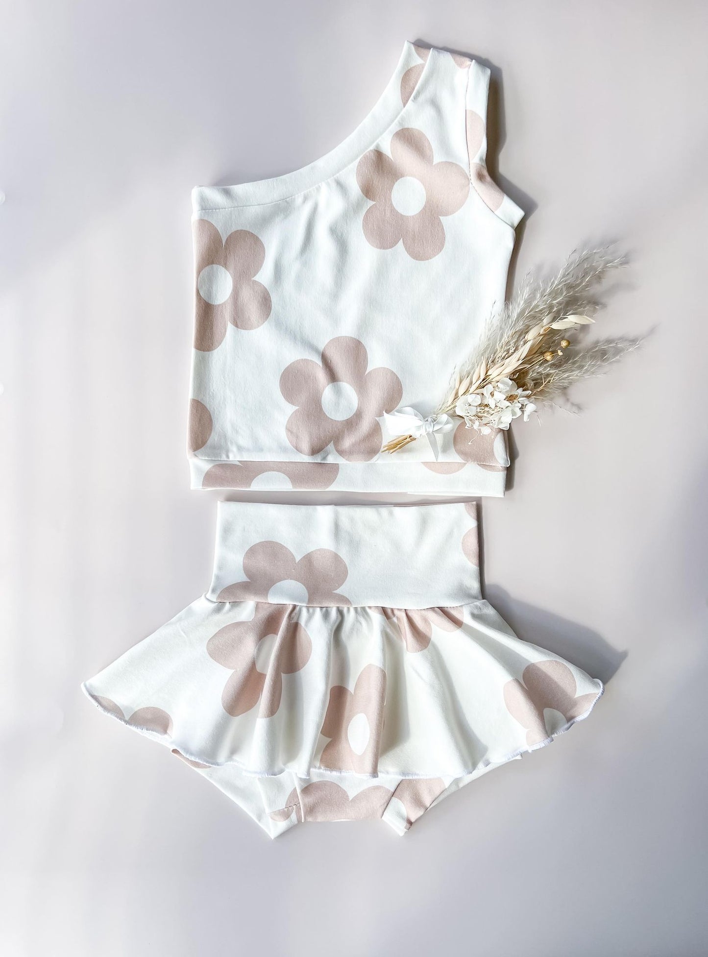 Neutral Daisies | One Shoulder Top
