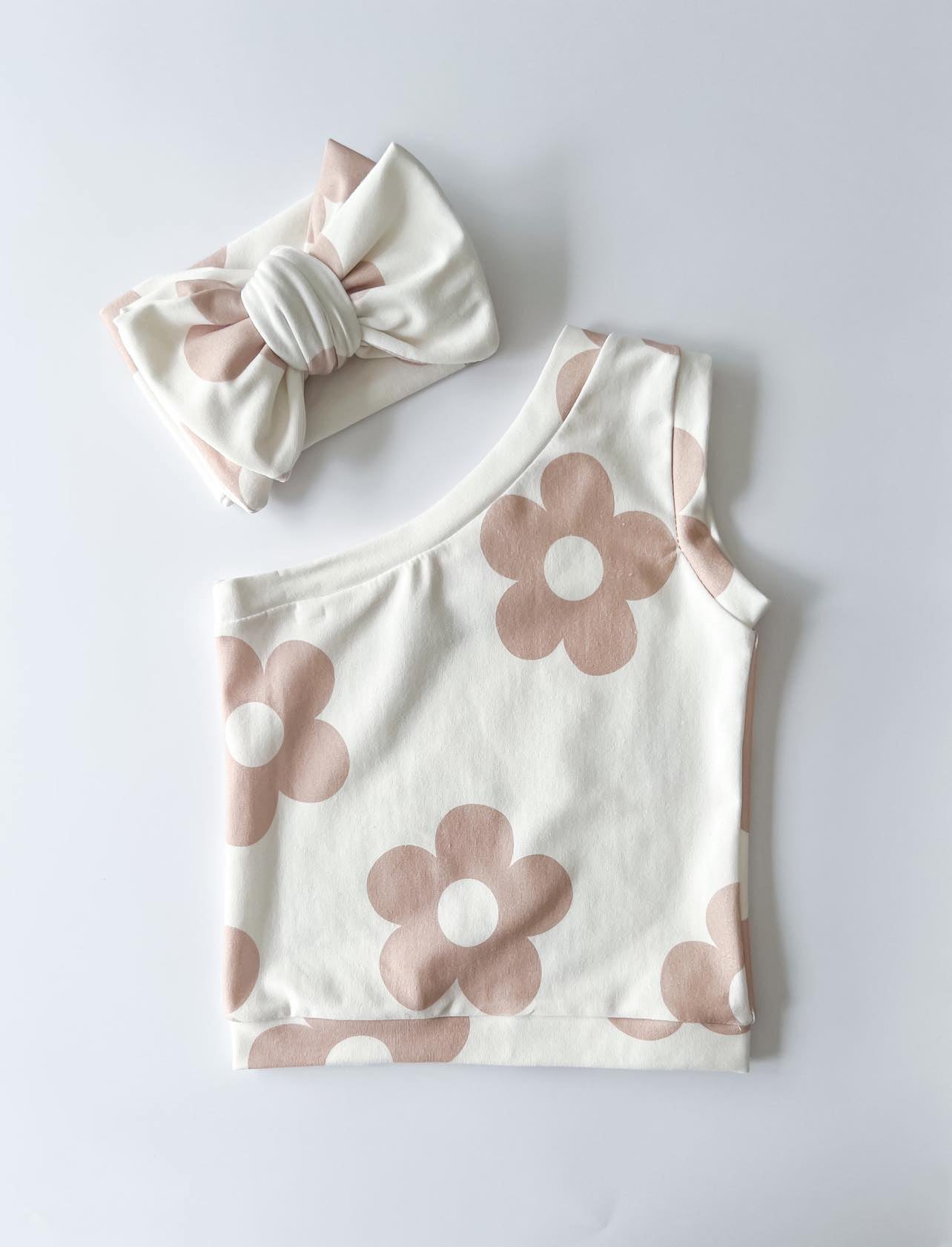 Neutral Daisies | One Shoulder Top